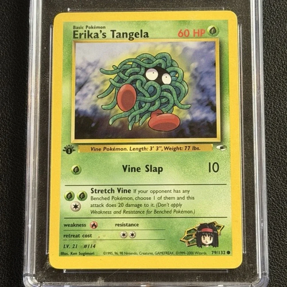Pokemon Erika's Tangela 1st Edition 79/62 CGC 8.5 Blue Label TCG 1999 Gym Heroes